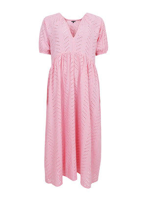 BCJULIA Kleid mit Anglaise-Stickerei – Rosa