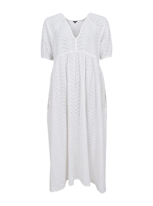 BCJULIA Kleid mit Anglaise-Stickerei – Weiß