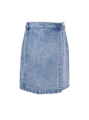 BCRUSSEL kurzer Wickelrock - Lt. Denim