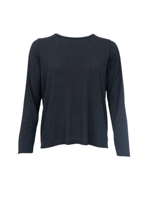 BCFAYE langärmliges, lockeres T-Shirt – Schwarz gestreift