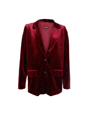 BCROYAL Strass-Blazer - Weinrot