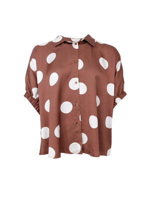 BCMABEL Hemdbluse - Mocca Dot