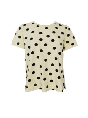BCCELDA Kurzarm-T-Shirt – Buttergelb mit Punkten