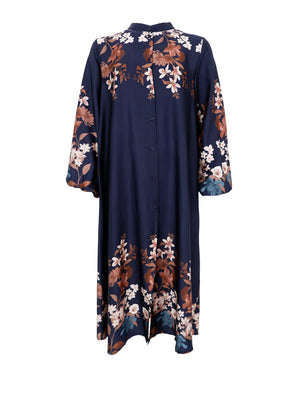 BCZENDAYA Satinkleid - Navy Flower