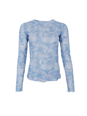 BCANNIE Bluse aus schimmerndem Netzgewebe - Blau