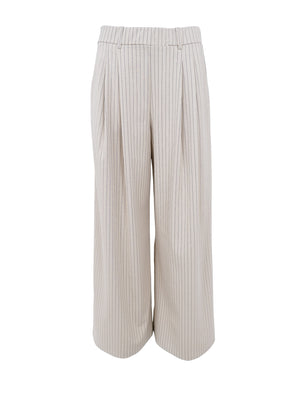 BCMILANO Hose mit weitem Bein – Creme gestreift