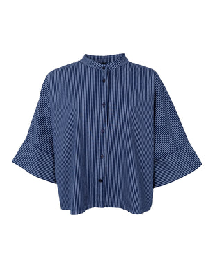 BCALLY lockeres Hemd - Marineblau