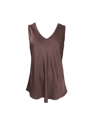 BCMABEL Doppel-V-Ausschnitt-Top – Kaffee