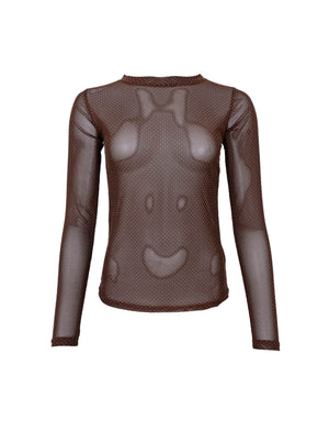 BCJESSIE Netzbluse - Coffee