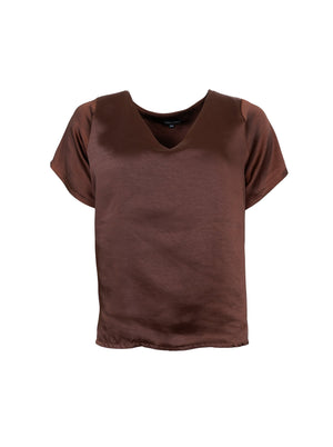 BCLUCINDA V-Ausschnitt SS Bluse - Coffee