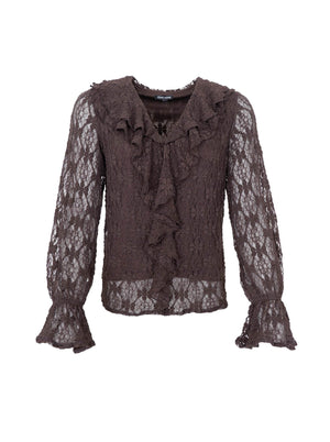 BCAISHA Spitzenbluse - Coffee