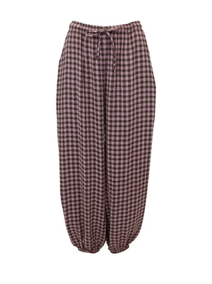 BCMALLE Balloon Hose – Brown Check