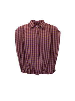 BCMALLE Bomberbluse - Violet Check