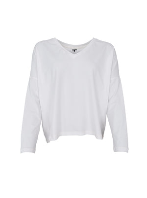 BCMAY ls V-Ausschnitt Bluse - Off White