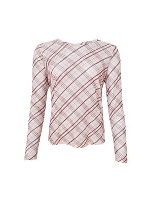 BCKAMMA Netzbluse - Beige Tartan