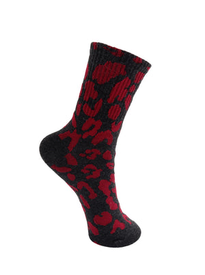 BCHARPER Leo-Socken - Dunkelgrau/Weinrot