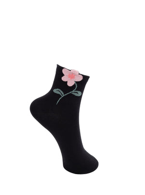 BCDEENA Blumensocke - Schwarz