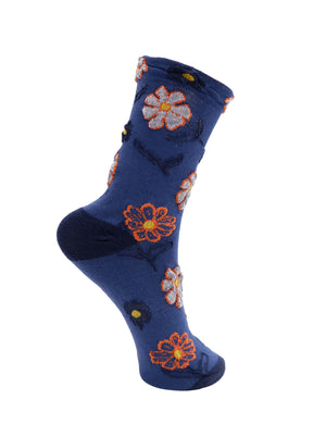 BCROSIE Blumensocke - Marineblau