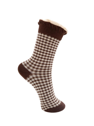 BCLUMINA Socke - Kaffee kariert
