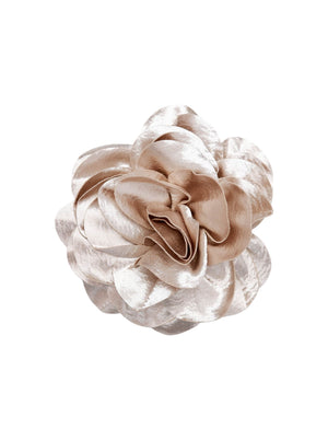 BCSAGE – 2-in-1-Brosche mit großer Blume – Champagner