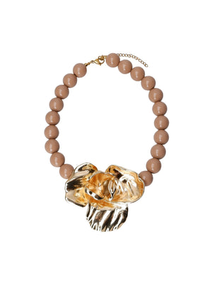 BCCASTELLI Blumenkette - Latte / Goldfarben