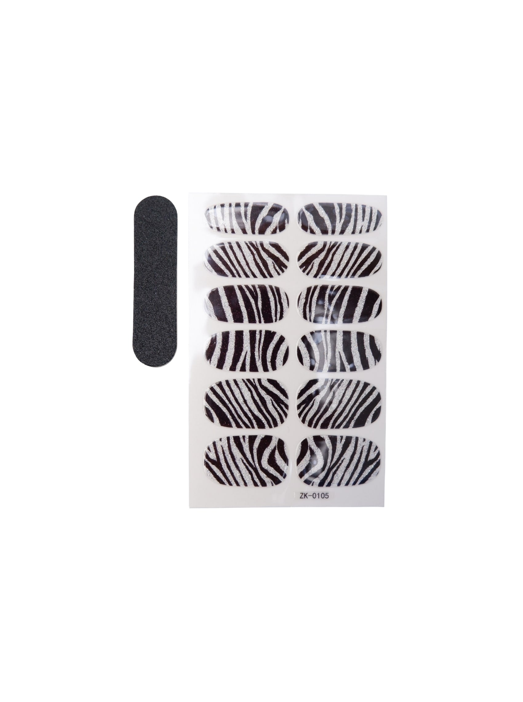 BCZOLA nail stickers - Zebra Transparent - Black Colour
