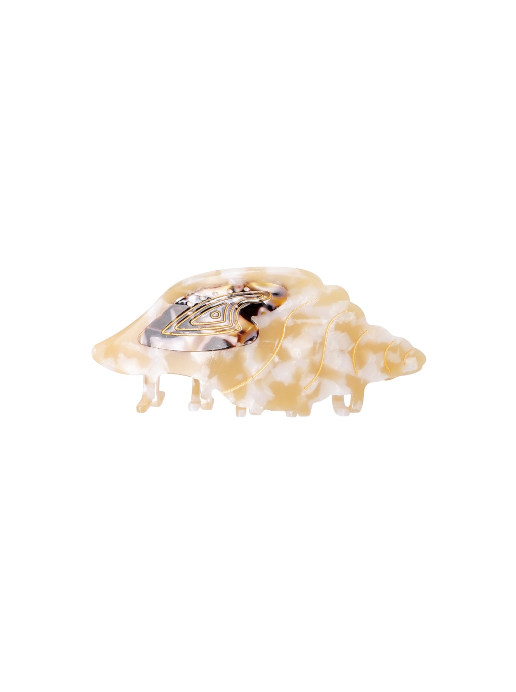 BCFELINE conch shell hair claw - Caramel - Black Colour