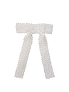 BCPEARL bow beaded barette - White - Black Colour