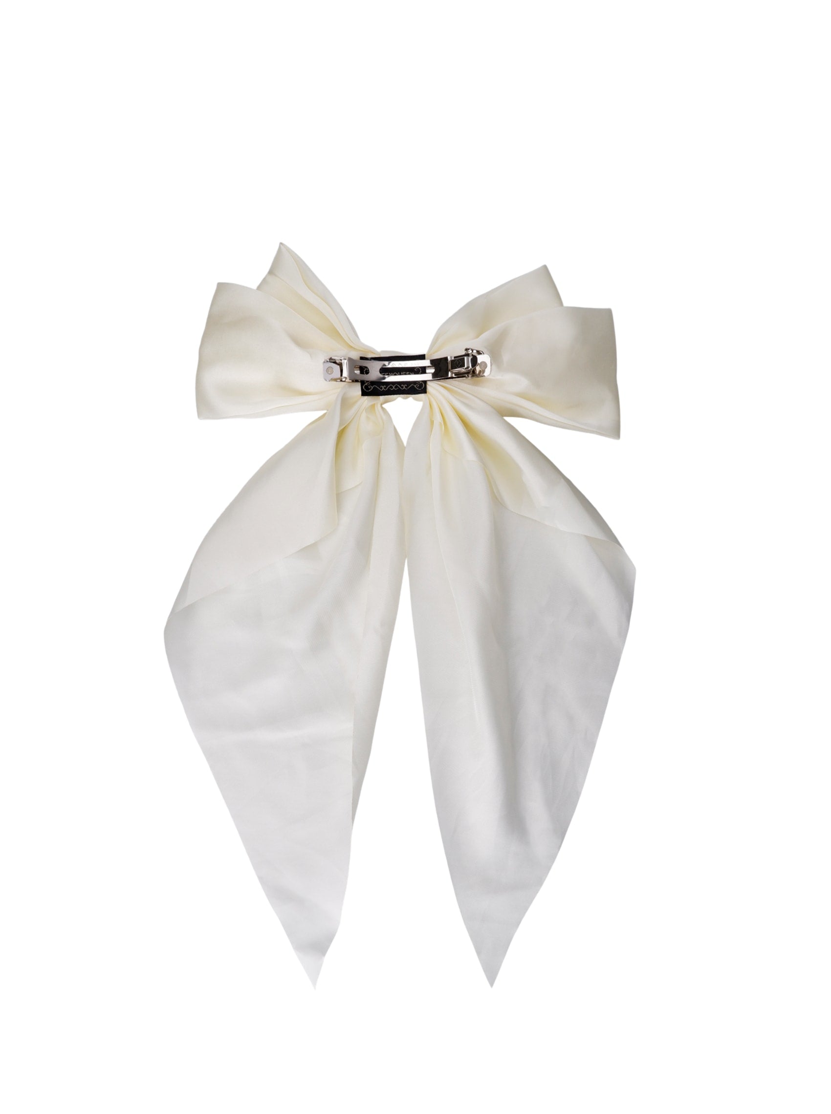 BCRENEE satin bow barette - Off White - Black Colour