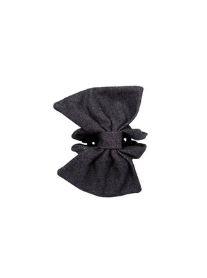 BCKERI Denim-Haarklammer mit Schleife – Schwarzer Denim