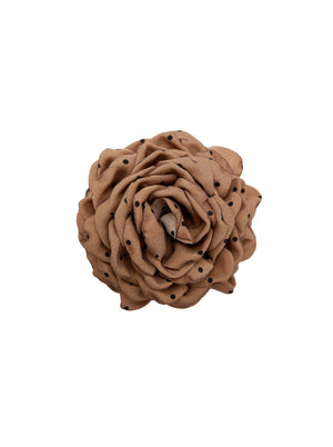 BCVILLA Mega Flower Haarkralle - Nougat mit Punkten