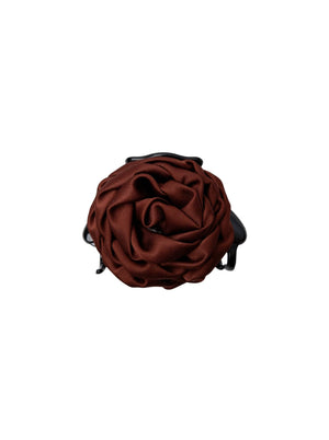 BCSIMONA Blumen-Satin-Haarklammer - Kaffee