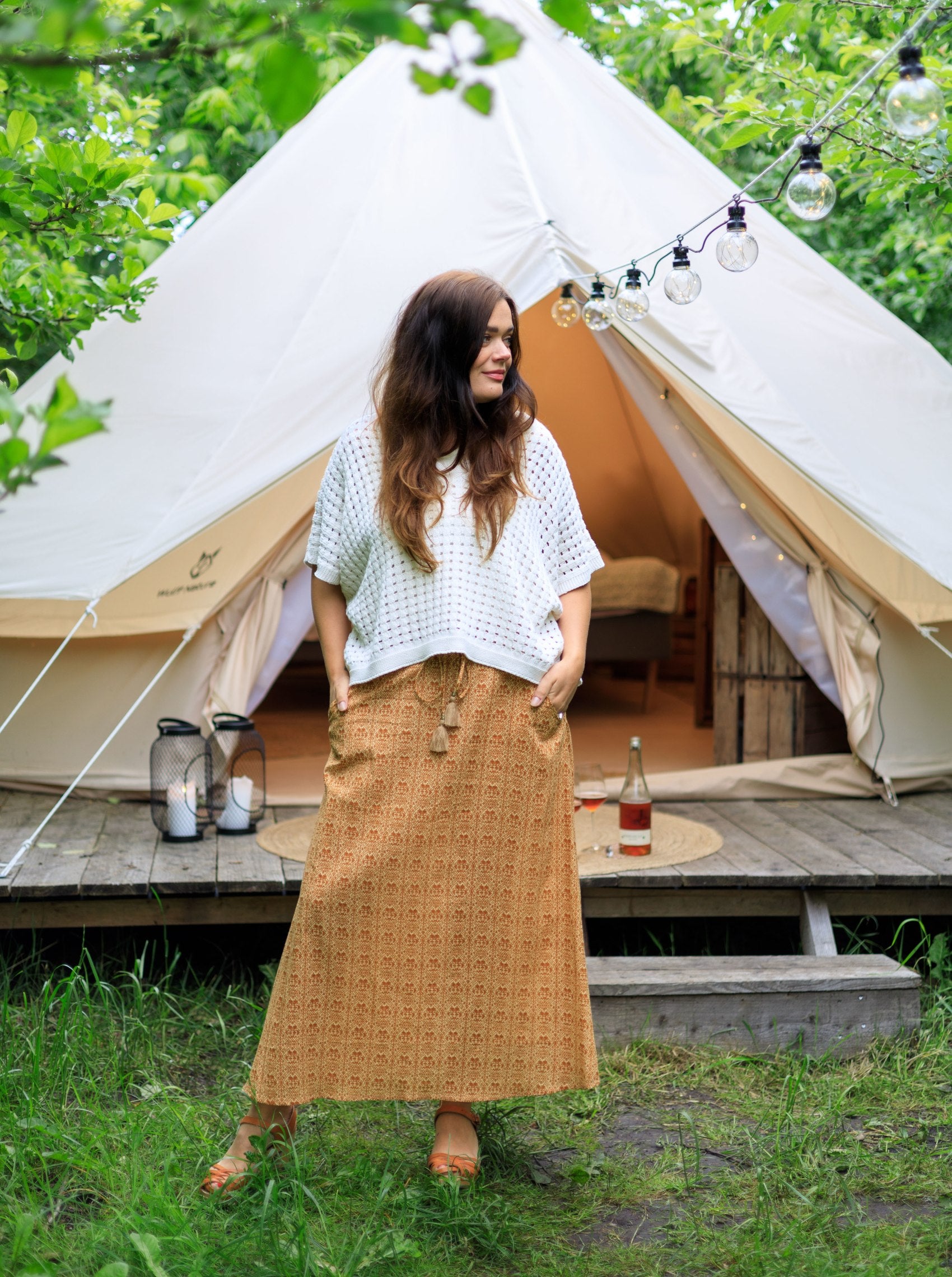 BCMIRA regular skirt - Golden Spice - Black Colour