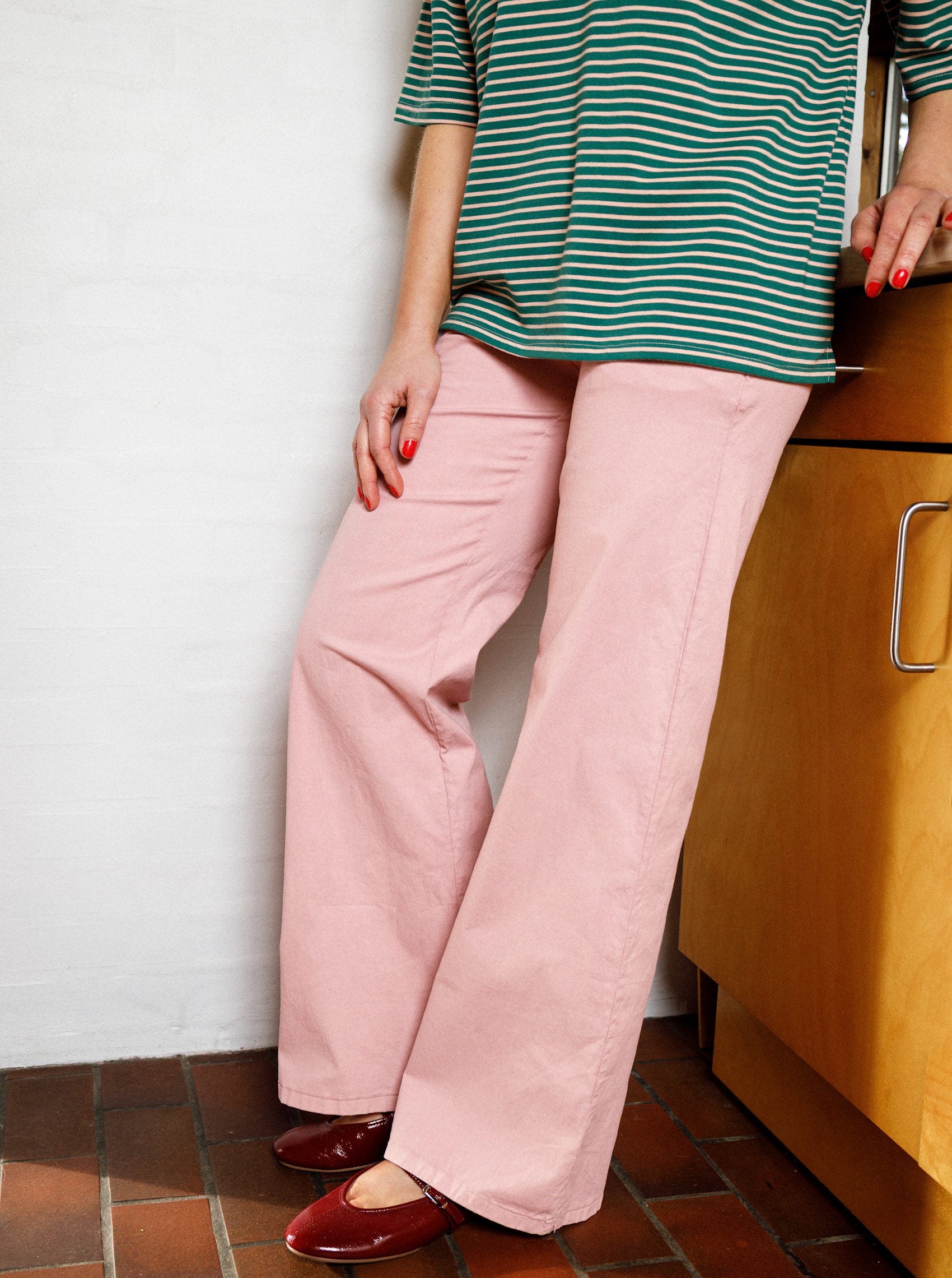 BCBOX canvas stretch pant - Rose - Black Colour