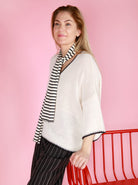 BCKASSI striped jersey scarf - Black/Creme - Black Colour