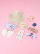 BCNOMI bow hair claw - Lt. Blue - Black Colour