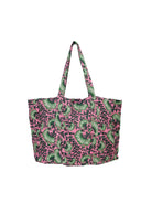 BCFLORA quilted tote bag - Pink Dahlia - Black Colour