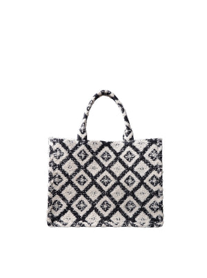 BCDEX Bouclé-Tasche – Argyle-Schwarz