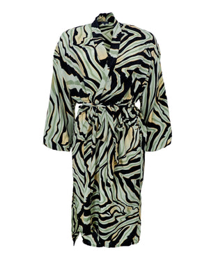 BCLUNA long kimono - Green Craze - Black Colour