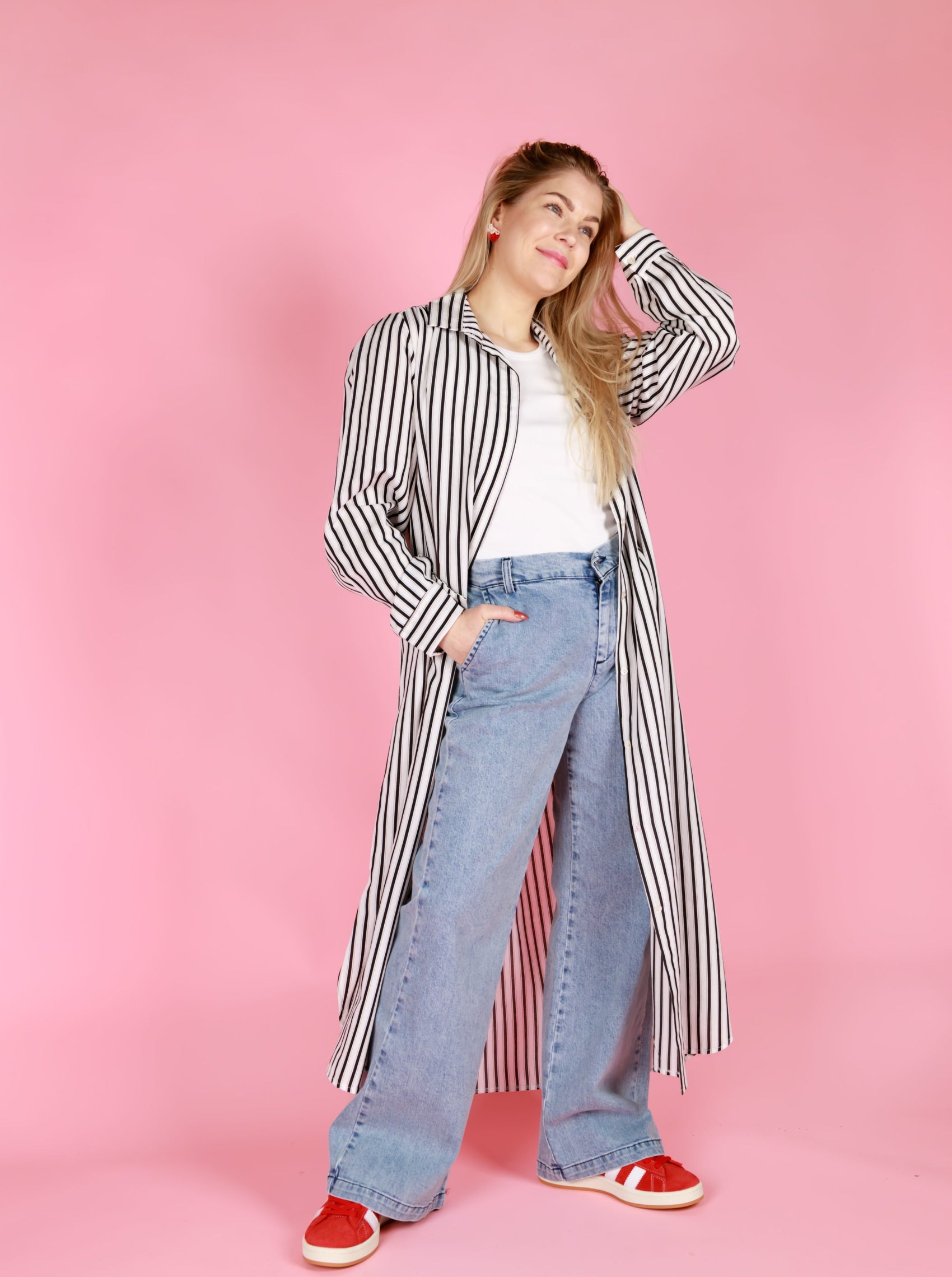 BCBENDIX shirt dress - White - Black Colour