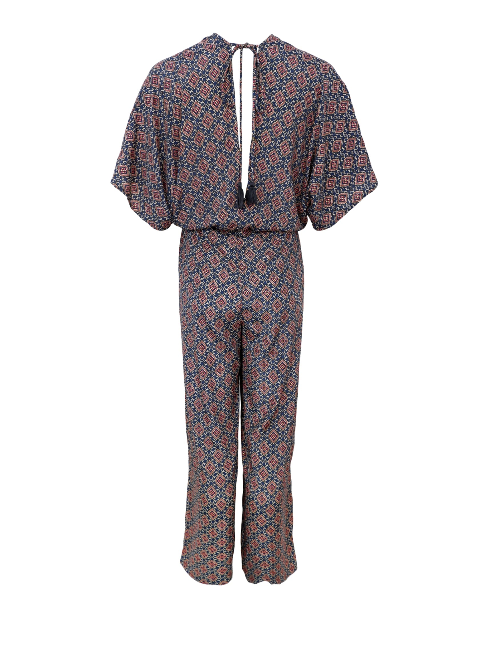 BCLUNA double v-neck jumpsuit - Poetic Blue - Black Colour
