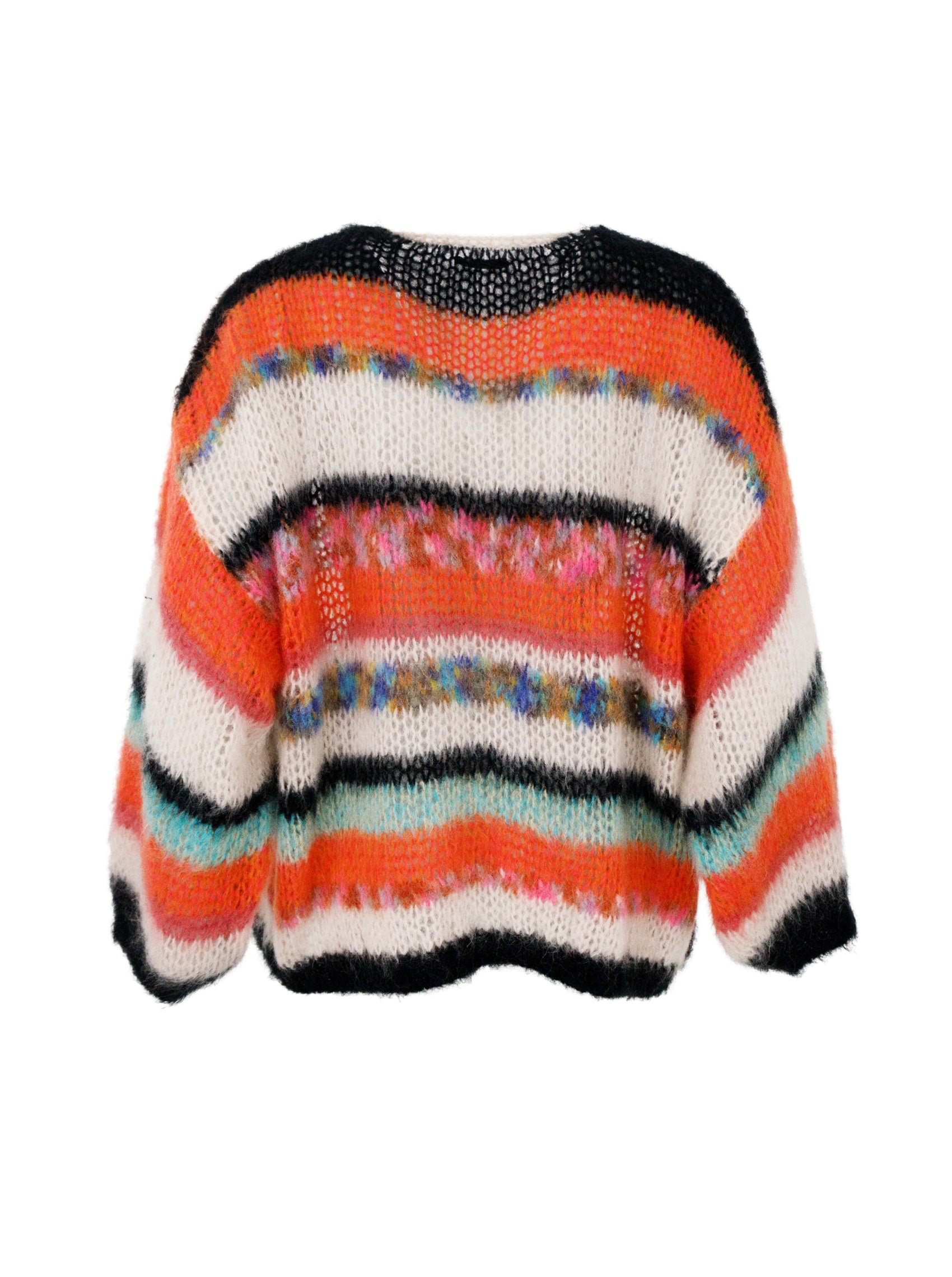 BCADRIA multi striped cardigan - Orange Multi - Black Colour