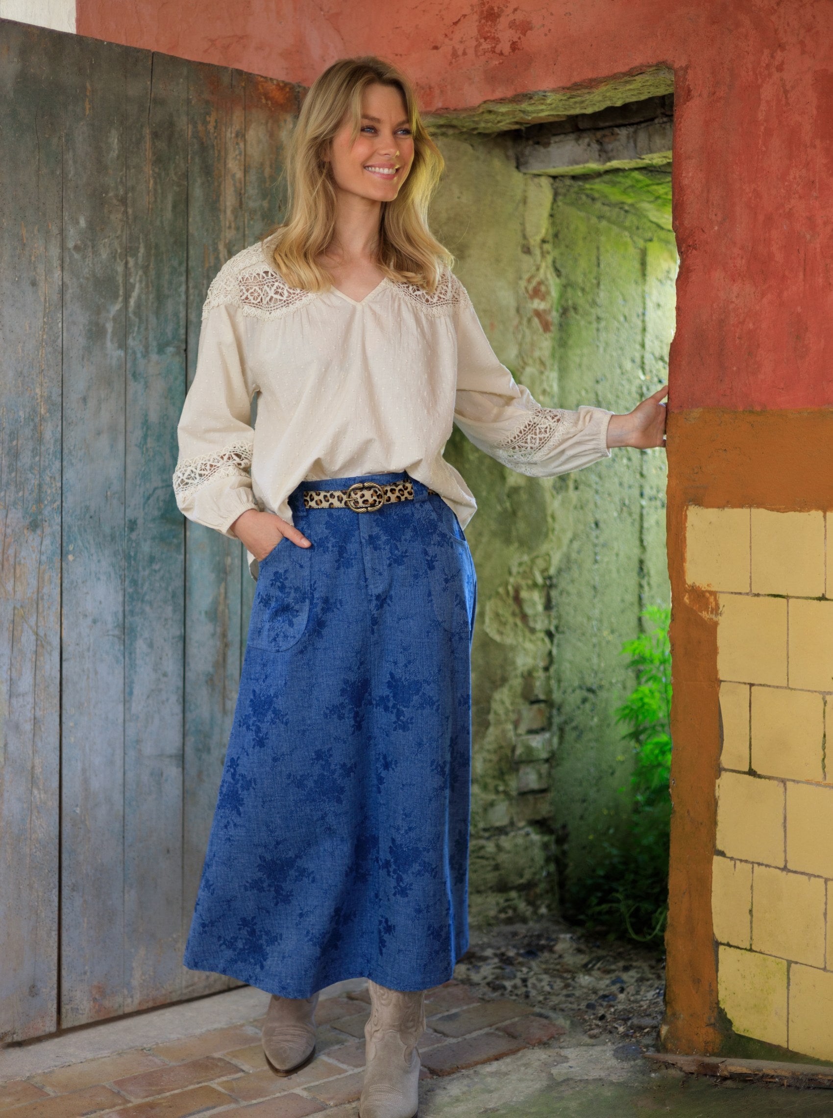 BCFIOLA A-skirt - Denim Blue - Black Colour