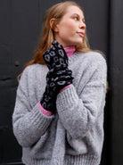 BCHELGA leopard gloves - Black - Black Colour