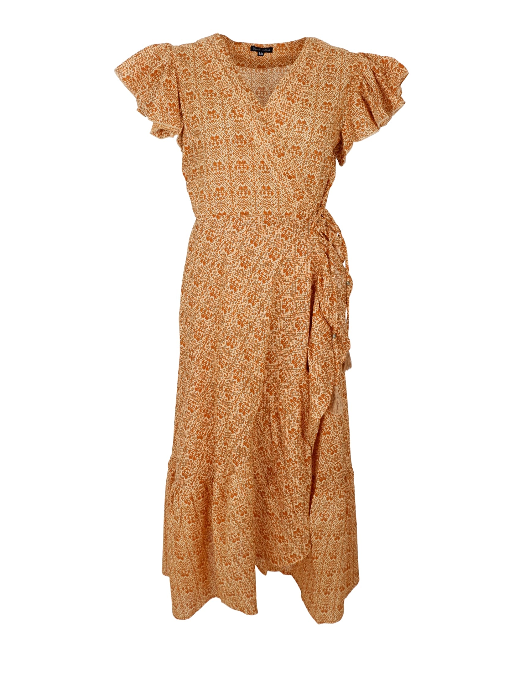 BCMIRA flared wrap dress - Golden Spice - Black Colour