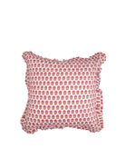 BCFLORA CUSHION COVER WITH FRILL - Bouquet Pink - Black Colour