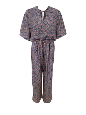 BCLUNA double v-neck jumpsuit - Poetic Blue - Black Colour