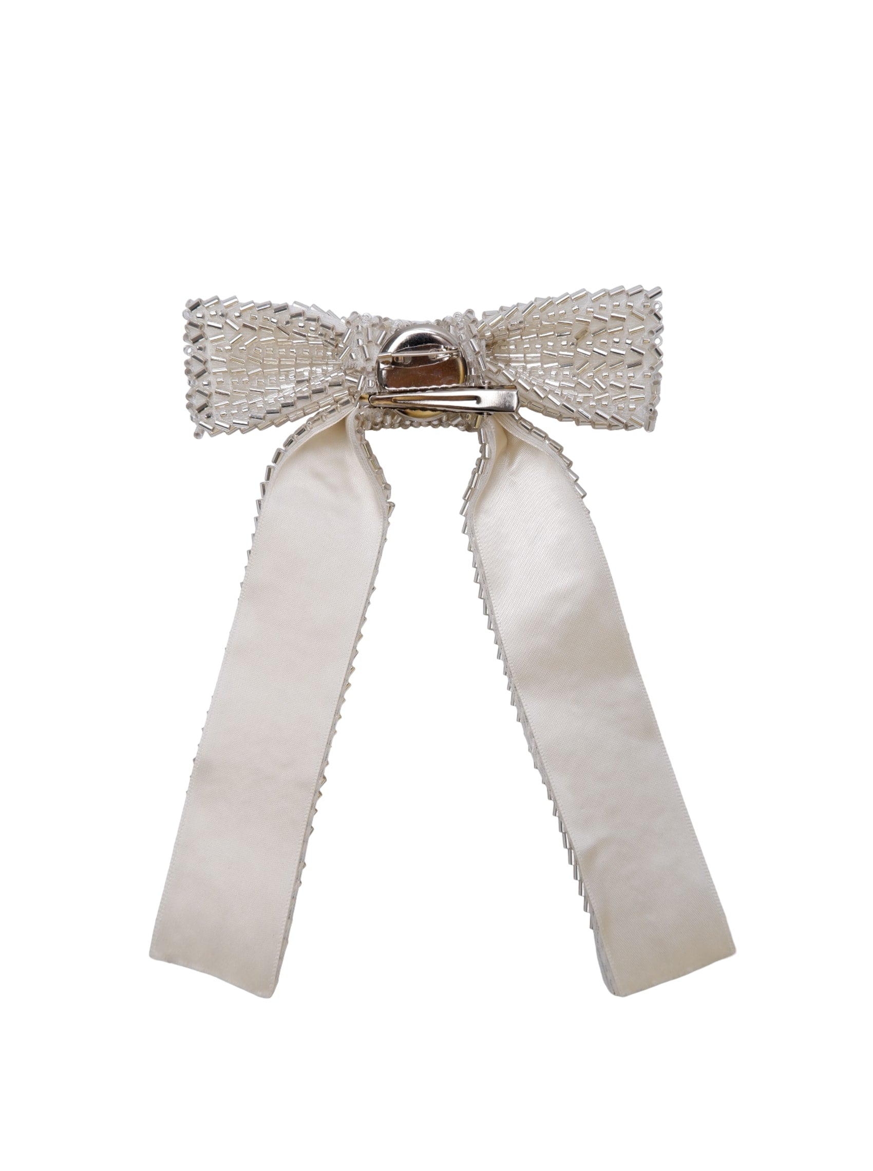 BCCAVARLY 2-in-1 bow brooch - White - Black Colour