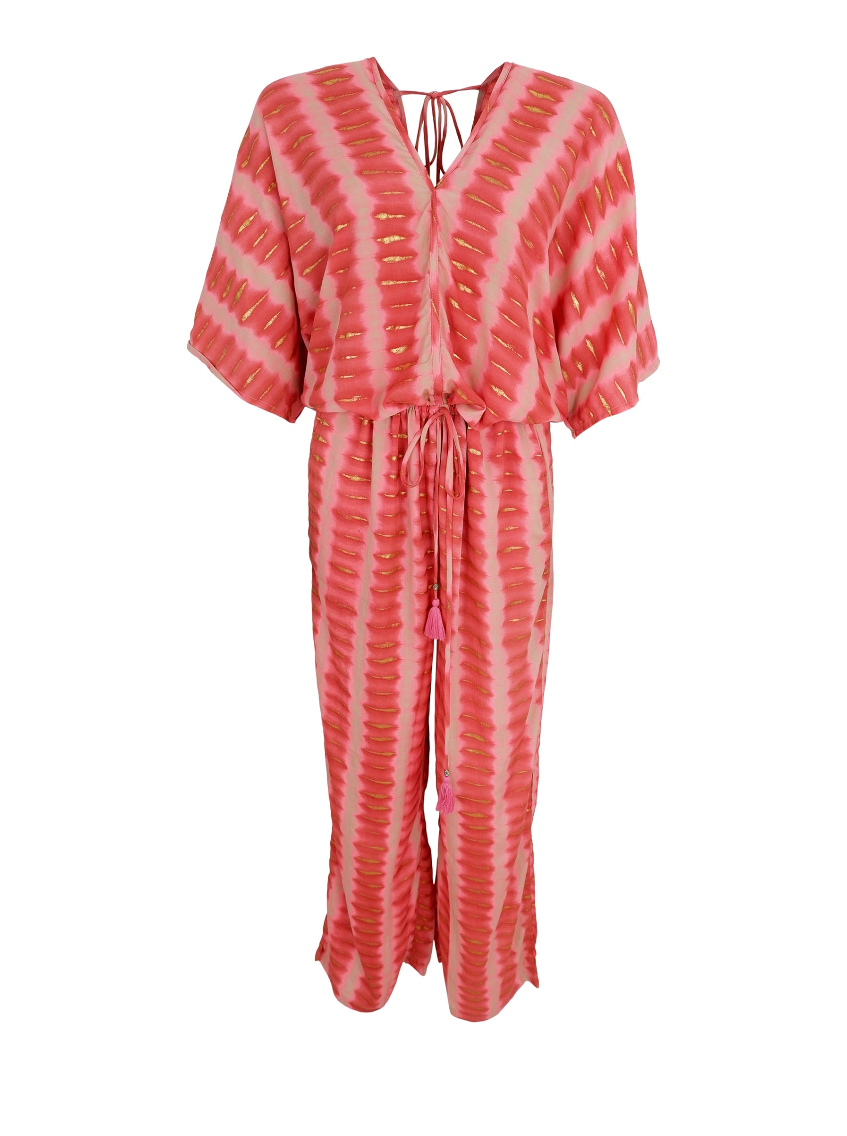 BCLUNA double v-neck jumpsuit - Glow Berry - Black Colour