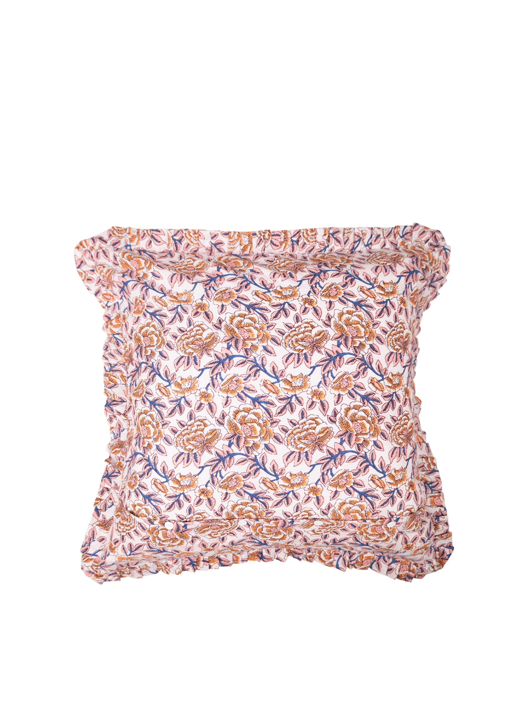 BCFLORA CUSHION COVER WITH FRILL - Fairy Flower - Black Colour